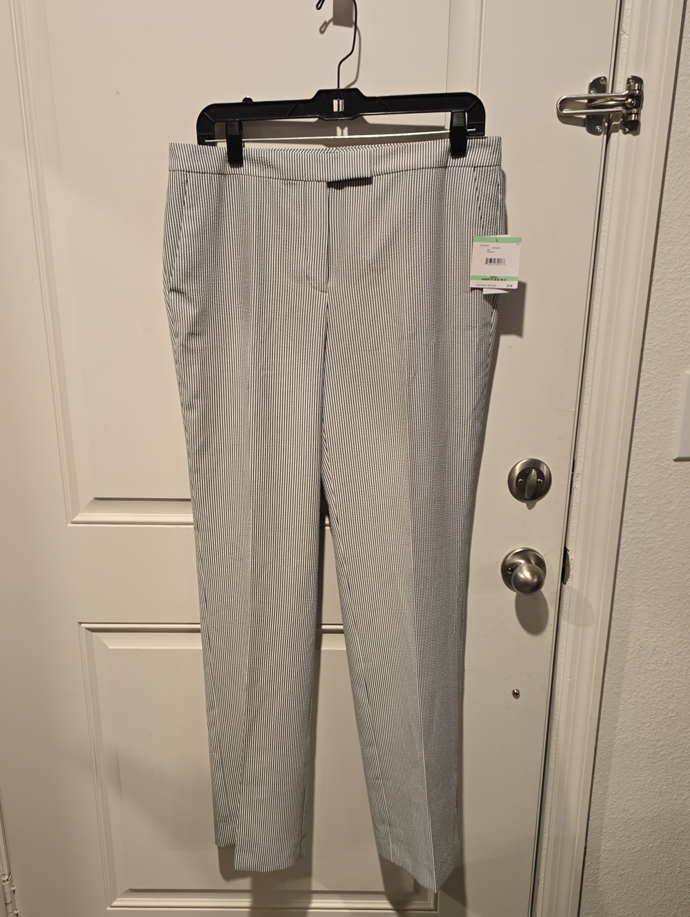 Kasper Tailored Women's Pinstripe Ankle Pants - Light Blue